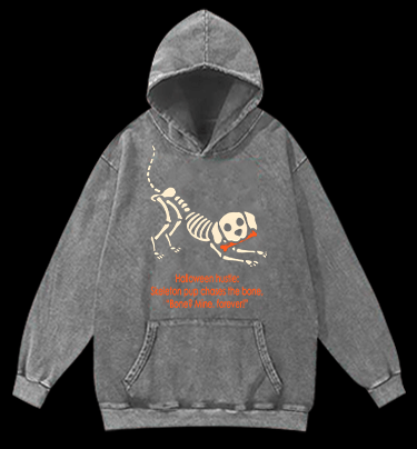 Halloween Dog's Bone Chase Vintage Washed 100% Cotton Hoodie - TheDrunkShark