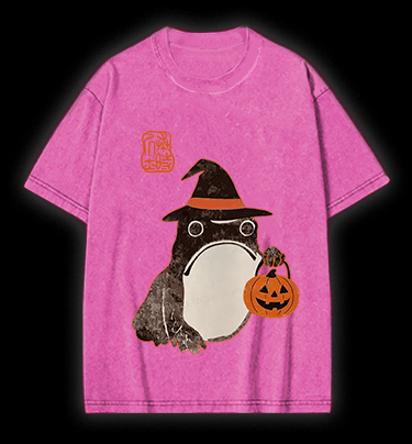 Halloween Frog Vintage Washed 100% Cotton T-Shirt - TheDrunkShark