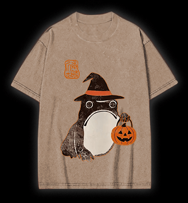 Halloween Frog Vintage Washed 100% Cotton T-Shirt - TheDrunkShark