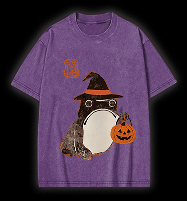 Halloween Frog Vintage Washed 100% Cotton T-Shirt - TheDrunkShark