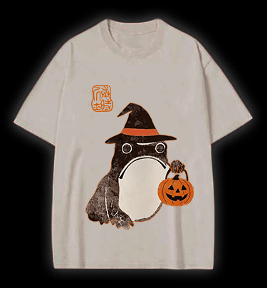 Halloween Frog Vintage Washed 100% Cotton T-Shirt - TheDrunkShark