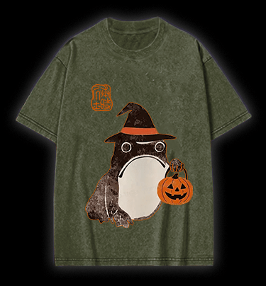 Halloween Frog Vintage Washed 100% Cotton T-Shirt - TheDrunkShark