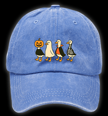 Halloween Geese Fun Vintage Washed 100% Cotton Baseball Hat - TheDrunkShark