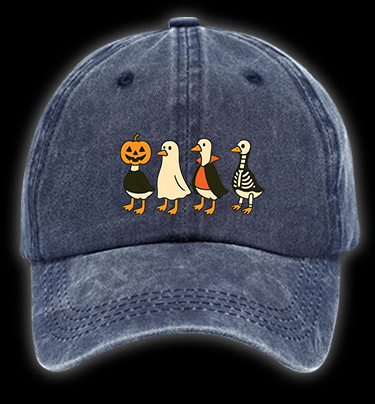 Halloween Geese Fun Vintage Washed 100% Cotton Baseball Hat - TheDrunkShark