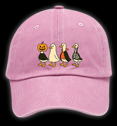Halloween Geese Fun Vintage Washed 100% Cotton Baseball Hat - TheDrunkShark