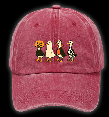 Halloween Geese Fun Vintage Washed 100% Cotton Baseball Hat - TheDrunkShark
