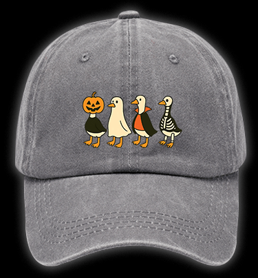 Halloween Geese Fun Vintage Washed 100% Cotton Baseball Hat - TheDrunkShark