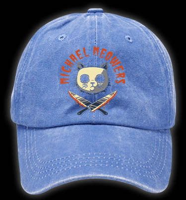 Halloween Michael Myers Cat on Elm Street Vintage Washed 100% Cotton Baseball Hat - TheDrunkShark
