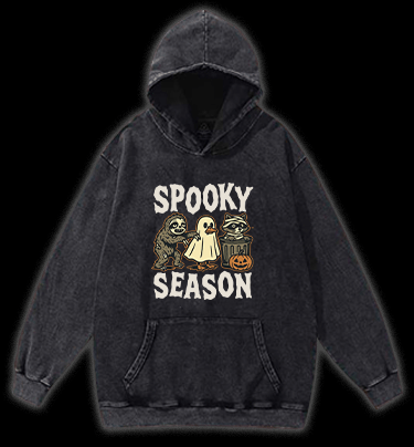 Halloween Raccoon Vintage Washed 100% Cotton Hoodie - TheDrunkShark