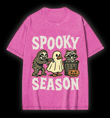 Halloween Raccoon Vintage Washed 100% Cotton T-Shirt - TheDrunkShark