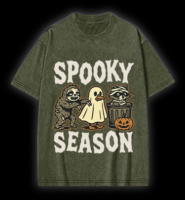 Halloween Raccoon Vintage Washed 100% Cotton T-Shirt - TheDrunkShark