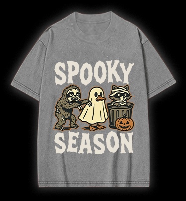 Halloween Raccoon Vintage Washed 100% Cotton T-Shirt - TheDrunkShark