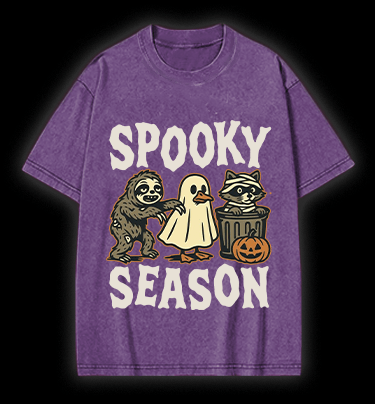 Halloween Raccoon Vintage Washed 100% Cotton T-Shirt - TheDrunkShark