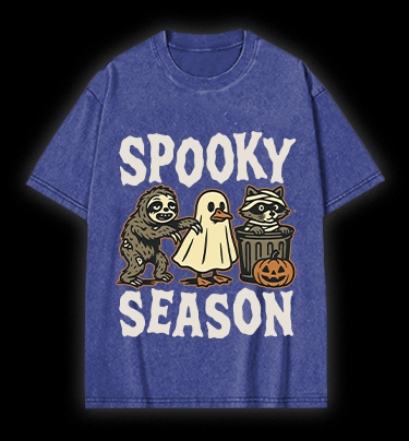 Halloween Raccoon Vintage Washed 100% Cotton T-Shirt - TheDrunkShark