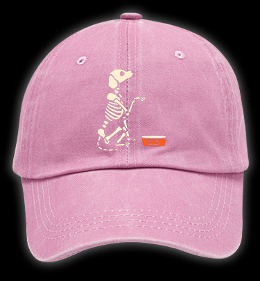 Halloween Skeleton Pup Vintage Washed 100% Cotton Baseball Hat - TheDrunkShark