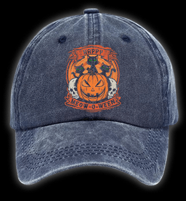 Halloween Trick - or - treating Cat Vintage Washed 100% Cotton Baseball Hat - TheDrunkShark