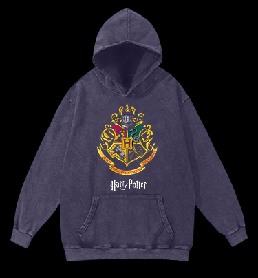 Harry Potter Lion Vintage Washed 100% Cotton Hoodie - TheDrunkShark