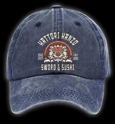 Hattori Hanzo Tiger Vintage Washed 100% Cotton Baseball Hat - TheDrunkShark