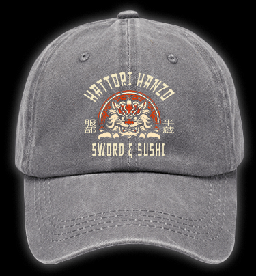 Hattori Hanzo Tiger Vintage Washed 100% Cotton Baseball Hat - TheDrunkShark