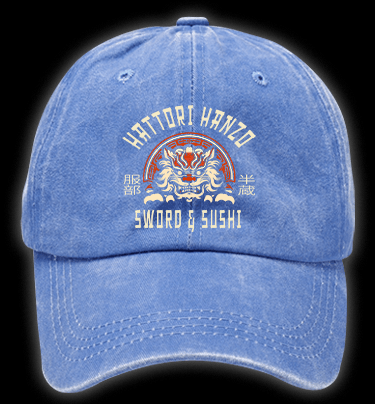 Hattori Hanzo Tiger Vintage Washed 100% Cotton Baseball Hat - TheDrunkShark