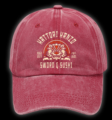 Hattori Hanzo Tiger Vintage Washed 100% Cotton Baseball Hat - TheDrunkShark