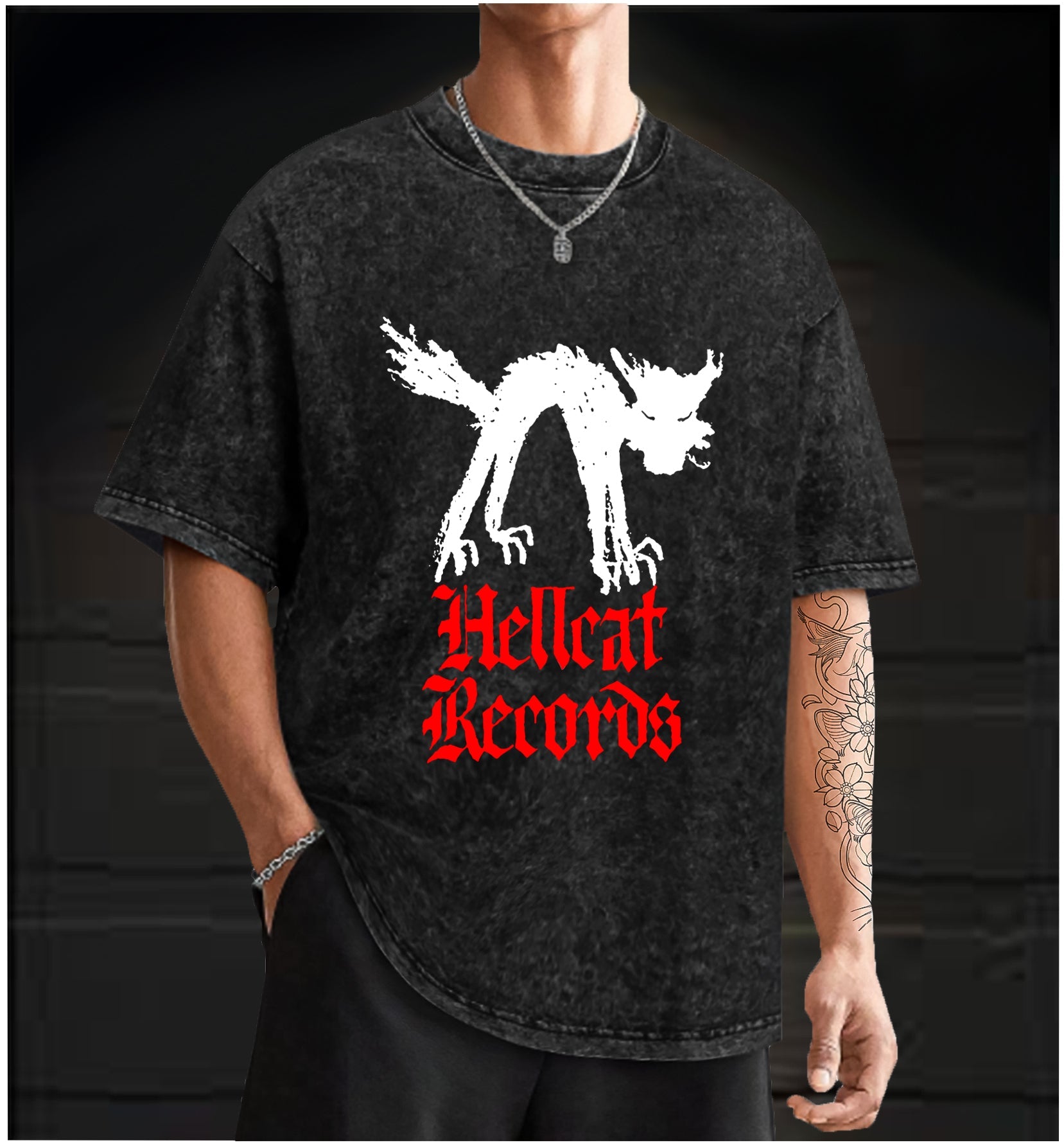  Hellcat Records  Vintage Washed 100% Cotton T-Shirt - TheDrunkShark