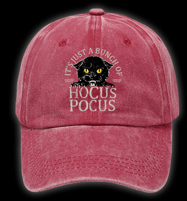 Hocus Pocus Cat Vintage Washed 100% Cotton Baseball Hat - TheDrunkShark