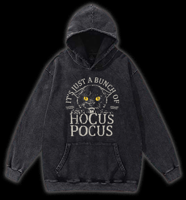Hocus Pocus Cat Vintage Washed 100% Cotton Hoodie - TheDrunkShark