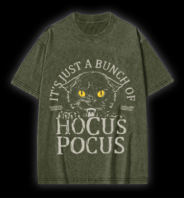 Hocus Pocus Cat Vintage Washed 100% Cotton T-Shirt - TheDrunkShark