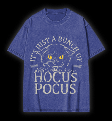 Hocus Pocus Cat Vintage Washed 100% Cotton T-Shirt - TheDrunkShark