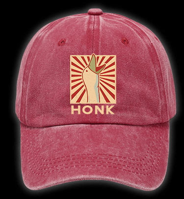 Honk Duck Design Vintage Washed 100% Cotton Baseball Hat - TheDrunkShark