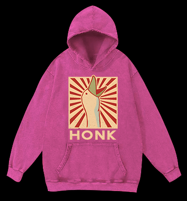 Honk Duck Design Vintage Washed 100% Cotton Hoodie - TheDrunkShark