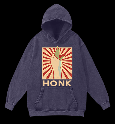 Honk Duck Design Vintage Washed 100% Cotton Hoodie - TheDrunkShark