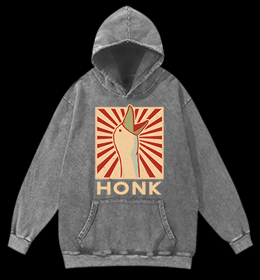 Honk Duck Design Vintage Washed 100% Cotton Hoodie - TheDrunkShark