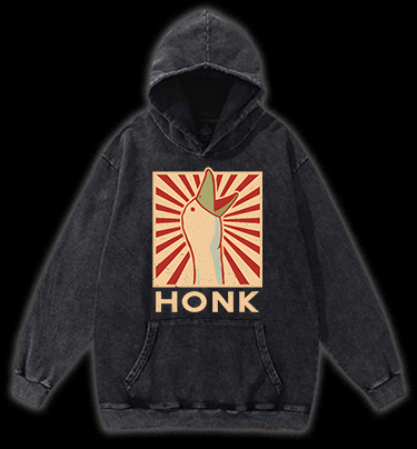 Honk Duck Design Vintage Washed 100% Cotton Hoodie - TheDrunkShark