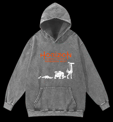 Horizon Deer Vintage Washed 100% Cotton Hoodie - TheDrunkShark