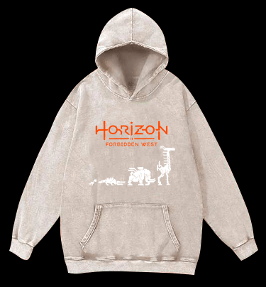 Horizon Deer Vintage Washed 100% Cotton Hoodie - TheDrunkShark