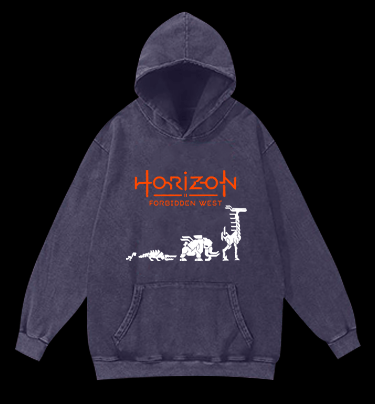 Horizon Deer Vintage Washed 100% Cotton Hoodie - TheDrunkShark