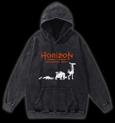Horizon Deer Vintage Washed 100% Cotton Hoodie - TheDrunkShark