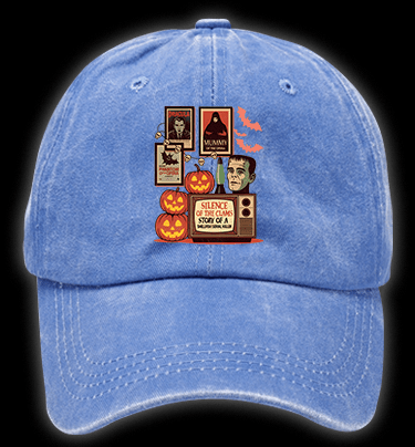 Horror Movies & Halloween Vintage Washed 100% Cotton Baseball Hat - TheDrunkShark