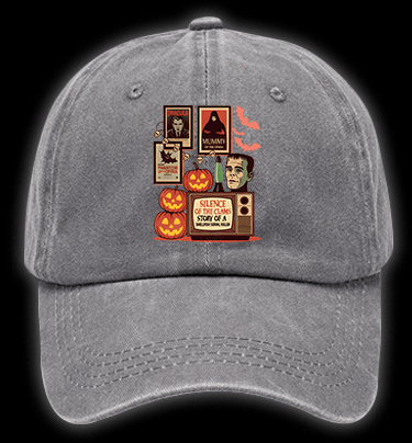 Horror Movies & Halloween Vintage Washed 100% Cotton Baseball Hat - TheDrunkShark
