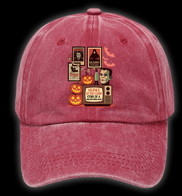 Horror Movies & Halloween Vintage Washed 100% Cotton Baseball Hat - TheDrunkShark