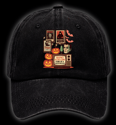 Horror Movies & Halloween Vintage Washed 100% Cotton Baseball Hat - TheDrunkShark