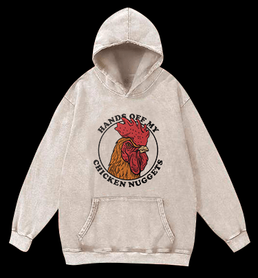 Humorous Chicken Nuggets Guard Vintage Washed 100% Cotton Hoodie - TheDrunkShark