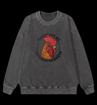 Humorous Chicken Nuggets Guard Vintage Washed 100% Cotton Sweatshirt - TheDrunkShark