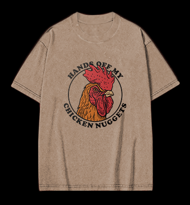 Humorous Chicken Nuggets Guard Vintage Washed 100% Cotton T-Shirt - TheDrunkShark