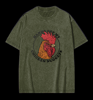 Humorous Chicken Nuggets Guard Vintage Washed 100% Cotton T-Shirt - TheDrunkShark