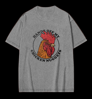 Humorous Chicken Nuggets Guard Vintage Washed 100% Cotton T-Shirt - TheDrunkShark