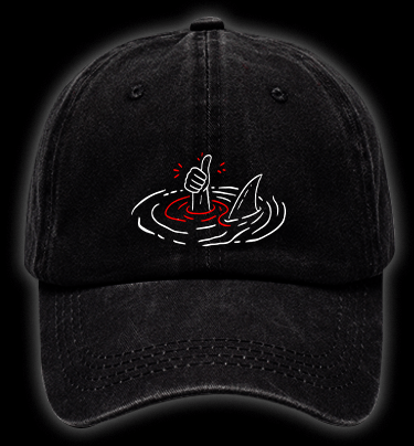 I Am Fine Shark Vintage Washed 100% Cotton Baseball Hat - TheDrunkShark