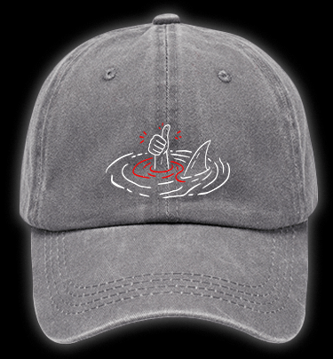 I Am Fine Shark Vintage Washed 100% Cotton Baseball Hat - TheDrunkShark